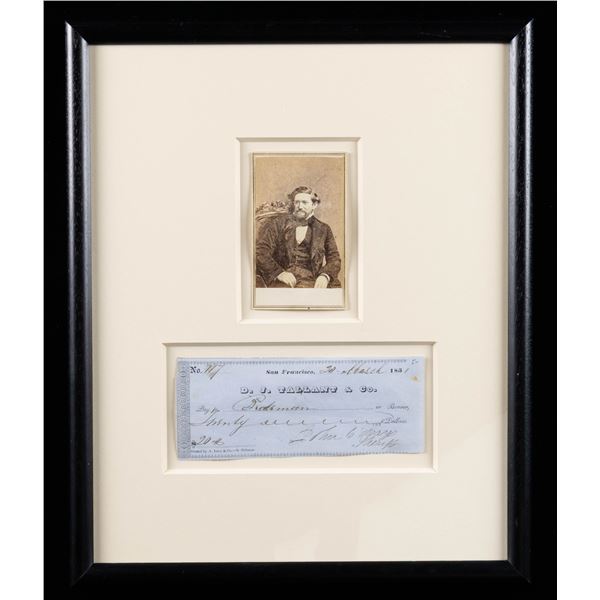 RARE JACK HAYS CDV & SIGNED CHECK.