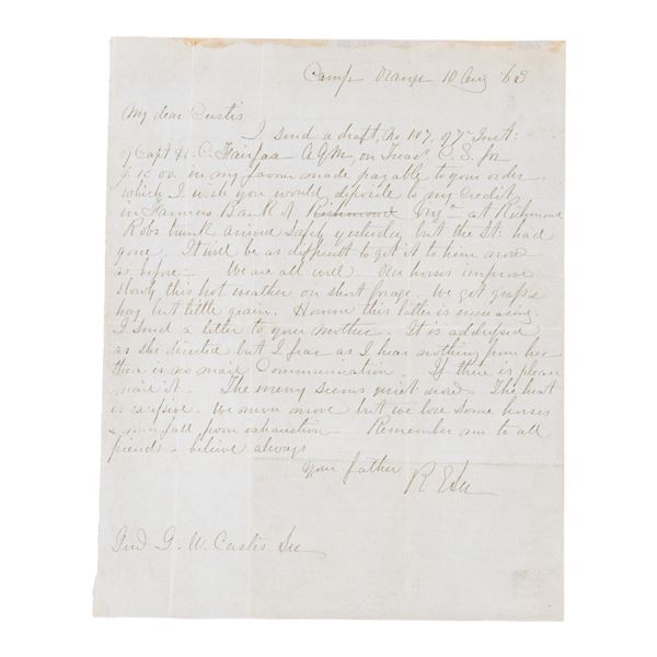 ATTRACTIVE & RARE WARTIME ROBERT E LEE LETTER TO