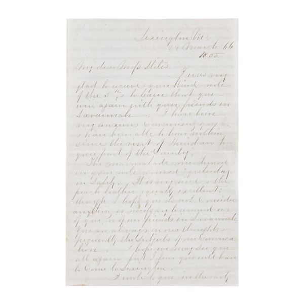 ROBERT E LEE AUTOGRAPH LETTER SIGNED.