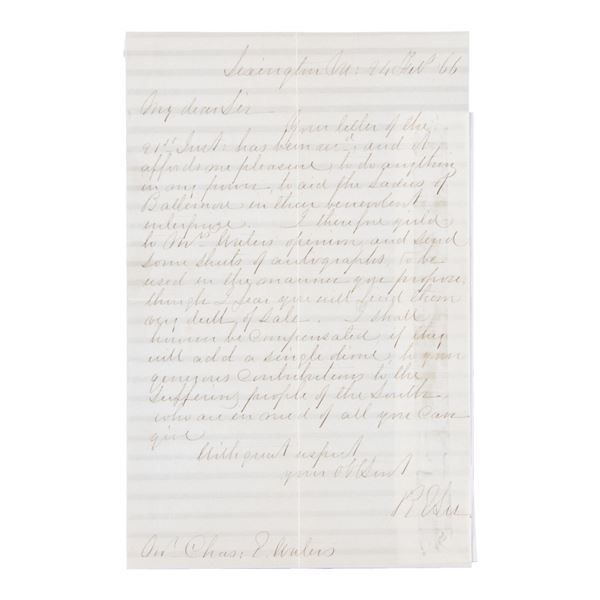 ROBERT E LEE AUTOGRAPH LETTER SIGNED.