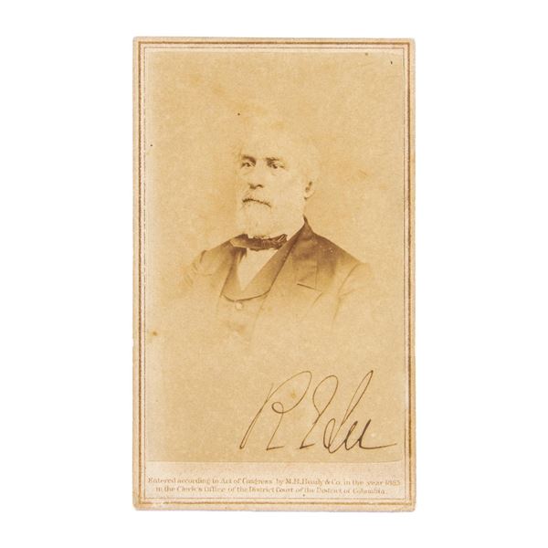 ROBERT E LEE SIGNED MATTHEW BRADY 1865 CDV.
