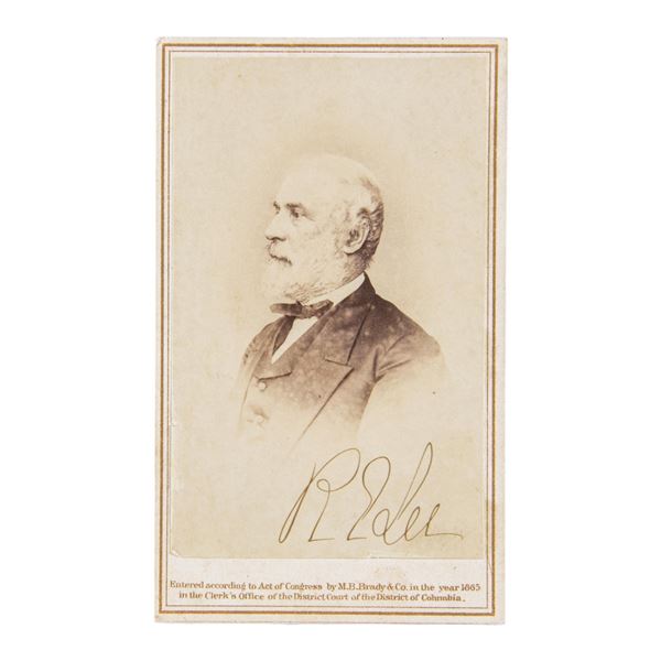 FINE ROBERT E LEE SIGNED MATTHEW BRADY CDV.
