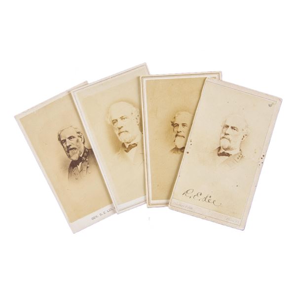GROUP OF 4 ROBERT E LEE IN UNIFORM CDV