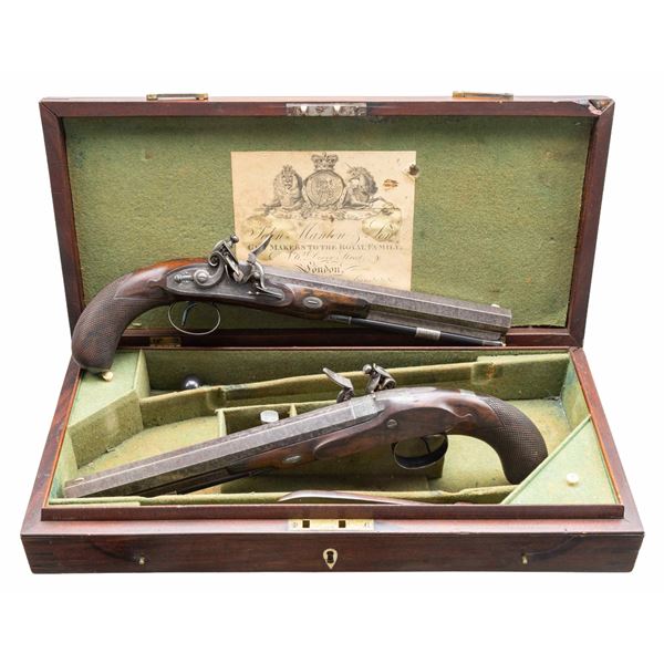 VERY GOOD CASED PAIR OF JOHN MANTON V PAN FRENCH