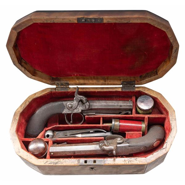 J. WILLIAMS MATCHED PAIR OF BRITISH BELT PISTOLS.