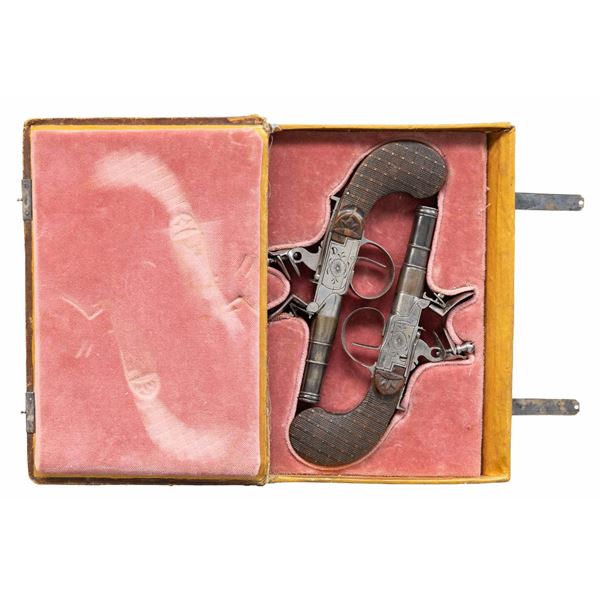 PR. OF BOXLOCK FLINTLOCK POCKET PISTOLS IN FANTASY