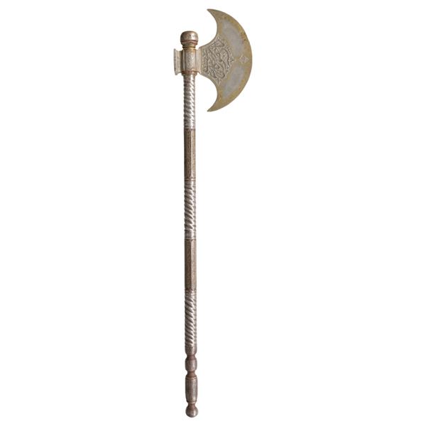INDO-PERSIAN 19TH CENTURY STYLE STEEL AXE.