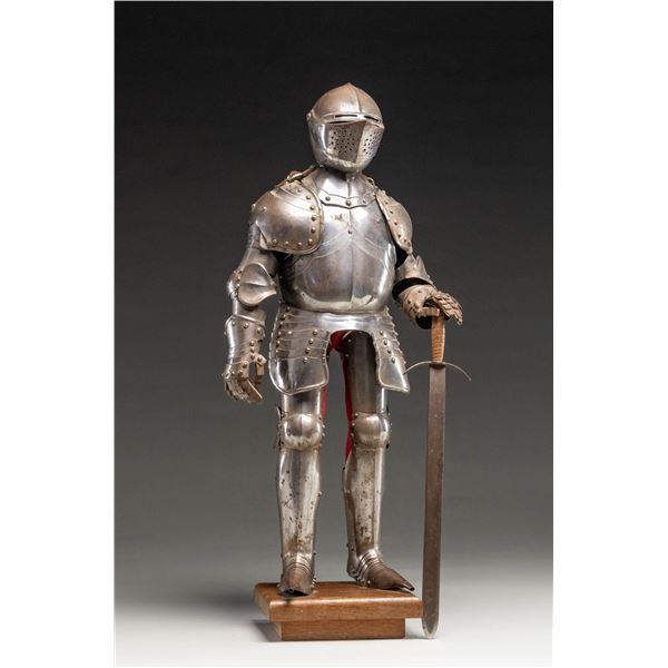 A LATE VICTORIAN SET OF MINIATURE ARMOR ON STAND.