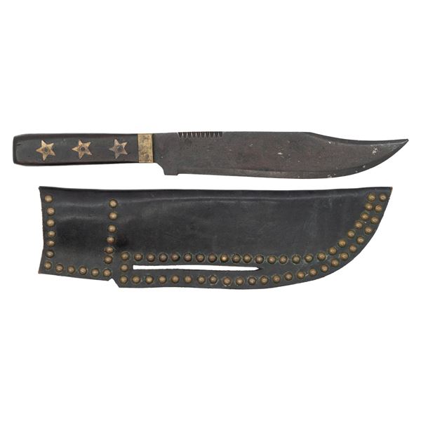 CONTEMPORARY BLACK FOOT STYLE TACKED KNIFE SHEATH