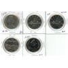 Image 1 : 1970, (2) 1972, 1982, 1983 Canadian One Dollar Coins.