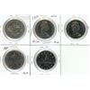 Image 2 : 1970, (2) 1972, 1982, 1983 Canadian One Dollar Coins.