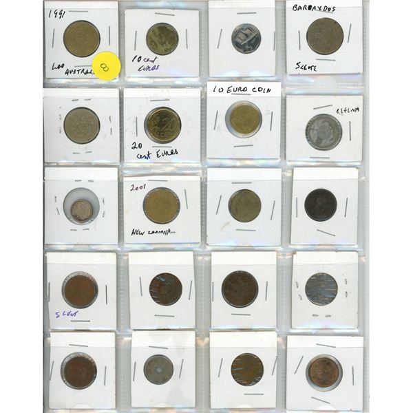 (3) Sheet of Foreign Currency Coins.(Total 60 Coins)