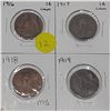 Image 1 : 1916-1919 Canada Large One Cent Coins.