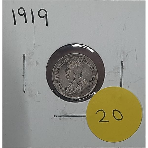 1919 Canadian Silver Five Cents