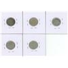 Image 2 : 1900, 1901, 1902, 1906, 1907 Canadian Silver 10 Cents Coins.