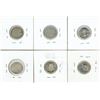 Image 2 : 1938, 1947, 1958, 1959, 1965, 1967 Canadian Silver 10 Cents Coins.