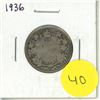 Image 1 : 1936 Canadian Silver 25 Cents Coin.
