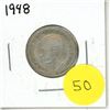 Image 1 : 1948 Canadian Silver 25 Cents Coin.