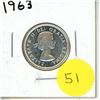 Image 1 : 1963 Canadian Silver 25 Cents Coin.