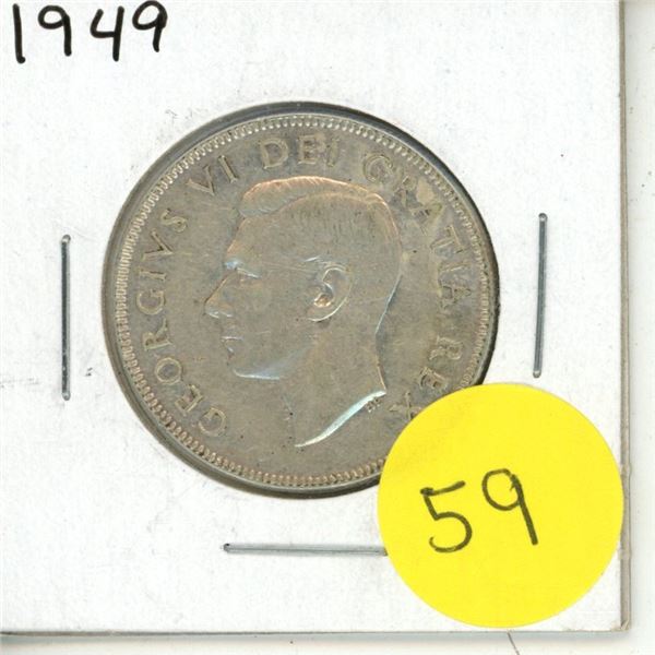 1949 Canadian Silver Fifty Cents.