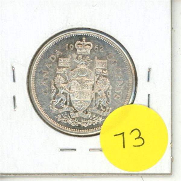 1962 Canadian Silver Fifty Cents.