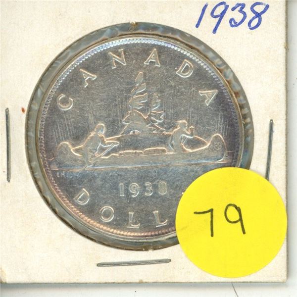 1938 Canadian Silver Dollar.