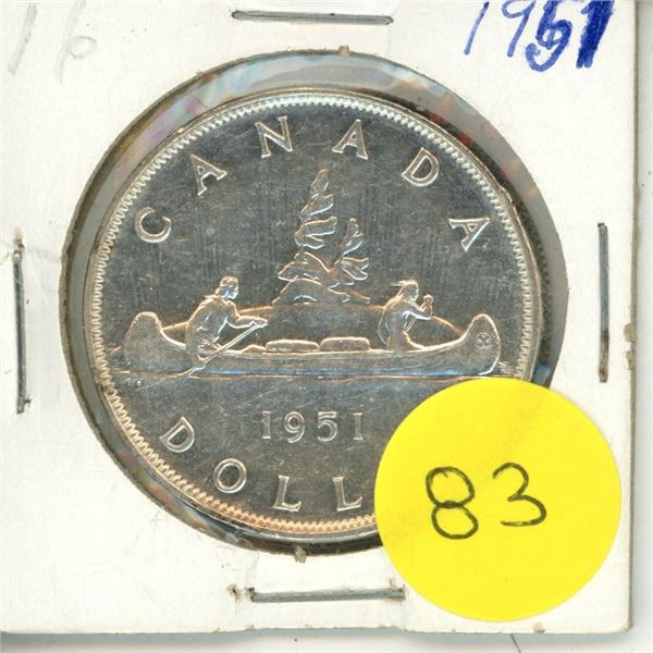 1951 Canadian Silver Dollar.