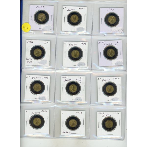 (12) 2022 Canada Black Toonie.