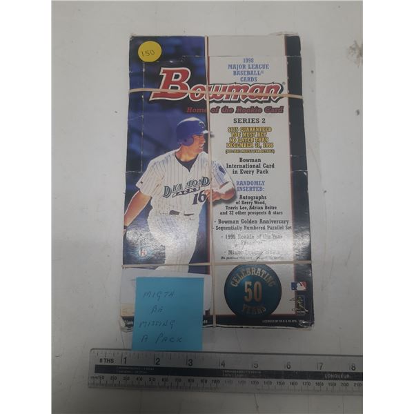 1998 Bowman Series 2 Major League Basball Cards Hobby Box. (Might Be Missing A Pack))