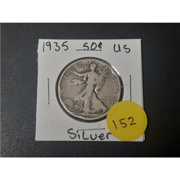 1935 Silver .50 Cent Coin USA