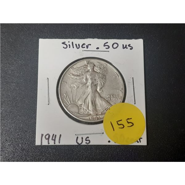 1941 Silver .50 Cent Coin USA