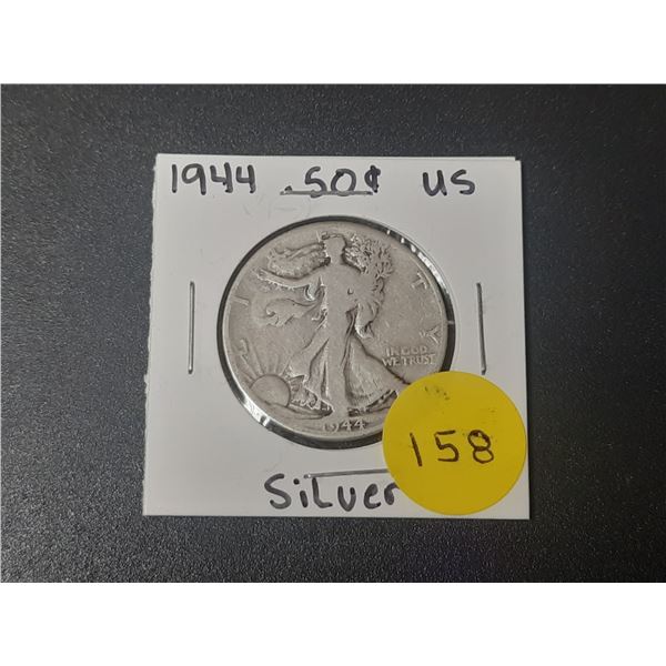1944 Silver .50 Cent Coin USA