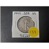 Image 1 : 1945 Silver .50 Cent Coin USA