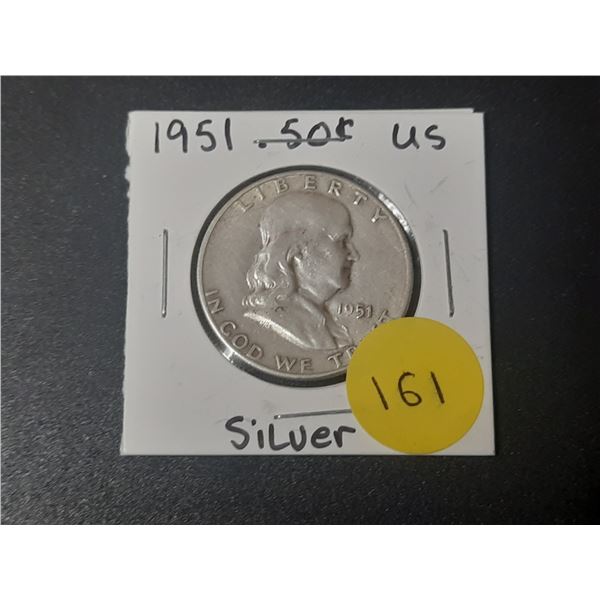 1951 Silver .50 Cent Coin USA