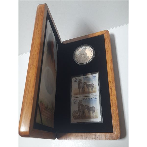 2006 Canadian Fine Silver Five Dollar Sable Island Stamp and Proof Coin Set