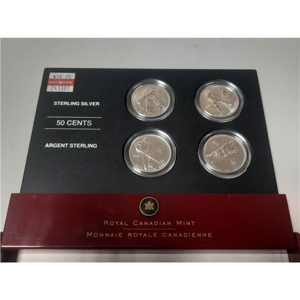 2005 Canadian Sterling Silver Fifty Cents Four Coin Set - NHL Hockey Legends