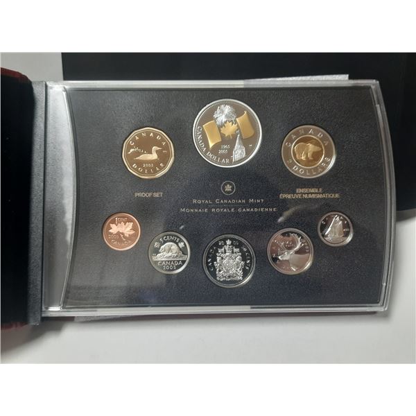2005 Canadian Pure Silver Proof Double Dollar Set - 40th Anv. Of National Flag