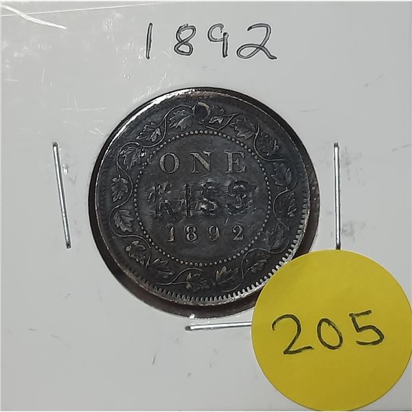 1892 Canada Large One Cent.