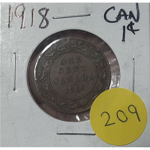 1918 Canada Large One Cent.