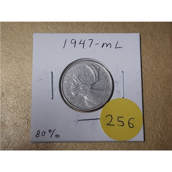 1947 ML Canada Silver 25 Cents.