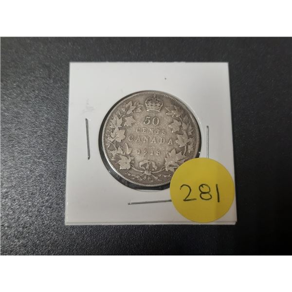 1918 Canada Silver 50 Cents.
