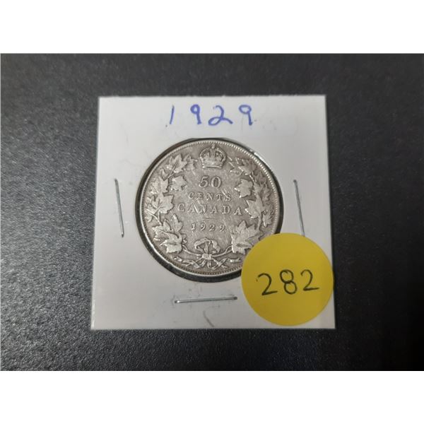 1929 Canada Silver 50 Cents.
