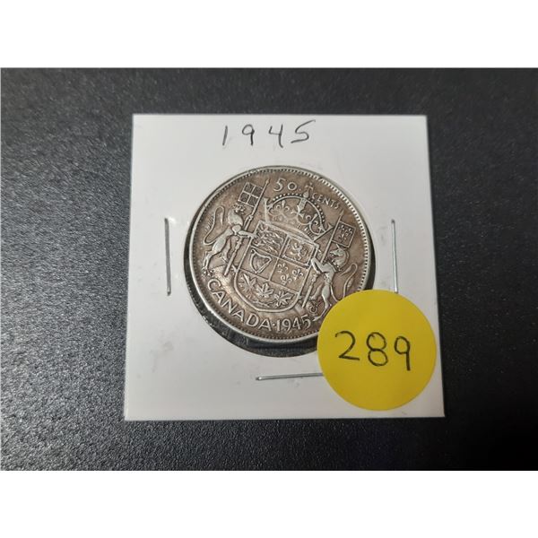 1945 Canada Silver 50 Cents.