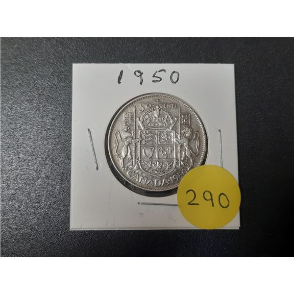 1950 Canada Silver 50 Cents.