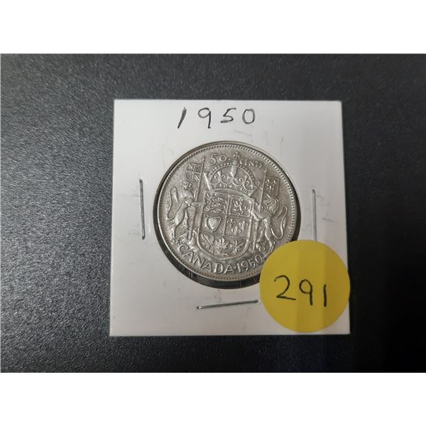 1950 Canada Silver 50 Cents.