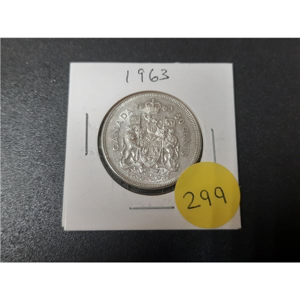 1963 Canada Silver 50 Cents.