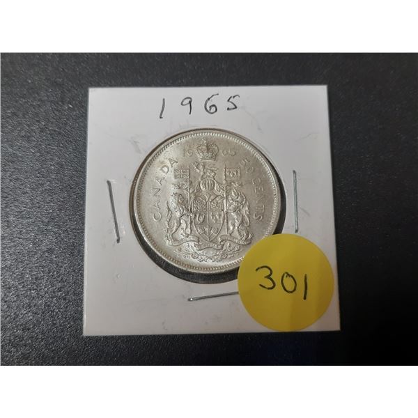 1965 Canada Silver 50 Cents.