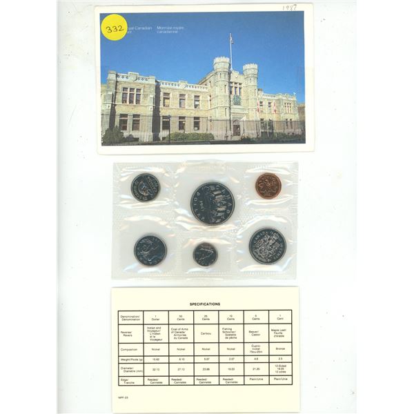 1987 Canadian Uncirculated Proof Like Coin Set.