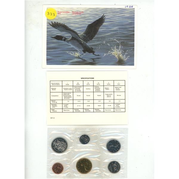 1988 Canadian Uncirculated Proof Like Coin Set.