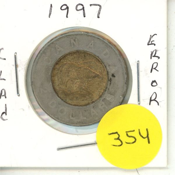 1997 Canadian Toonies, Clad Finish Error